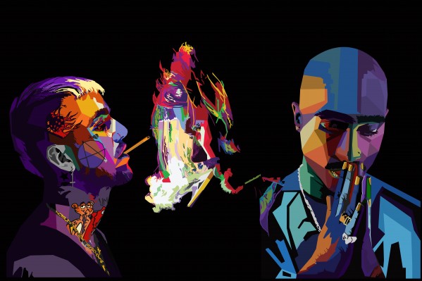 Tupac shakur Lil Peep Kurt Cobain by Long Art